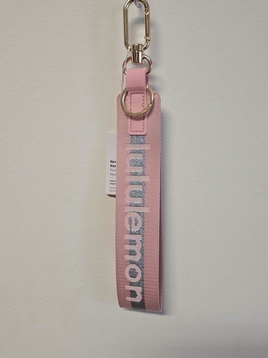 Accessories - Pink Wristlet Keychain with Metallic Accents